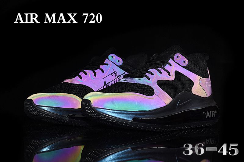 Women 2020 Nike Air Max 720 3M Black Rainbow Shoes - Click Image to Close